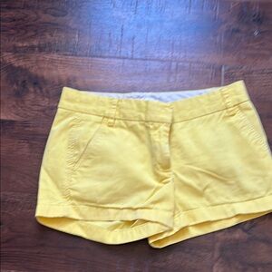 J. Crew High Waist Yellow Shorts with Wide Waistband